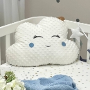 Pernuta decorativa pentru patut bebe Norisor alb-albastru